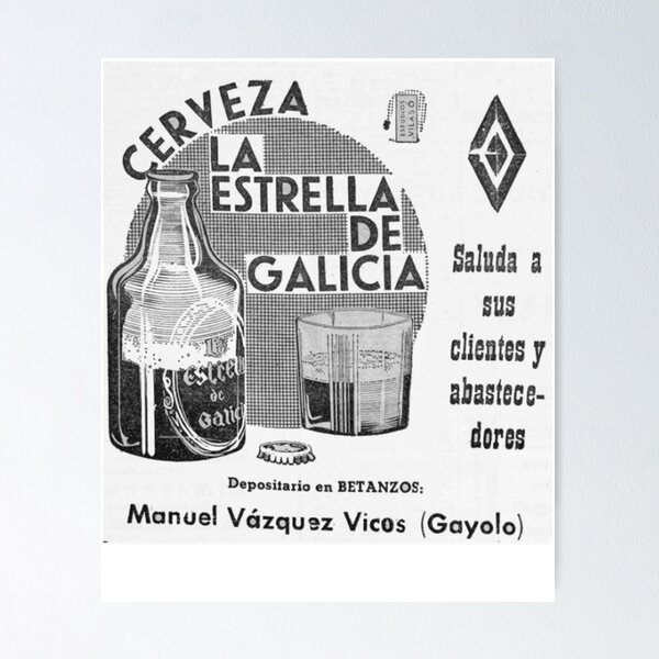 Item preview, Estrella Galicia - Vintage Spanish Poster Classic . designed and sold by handelutheap.