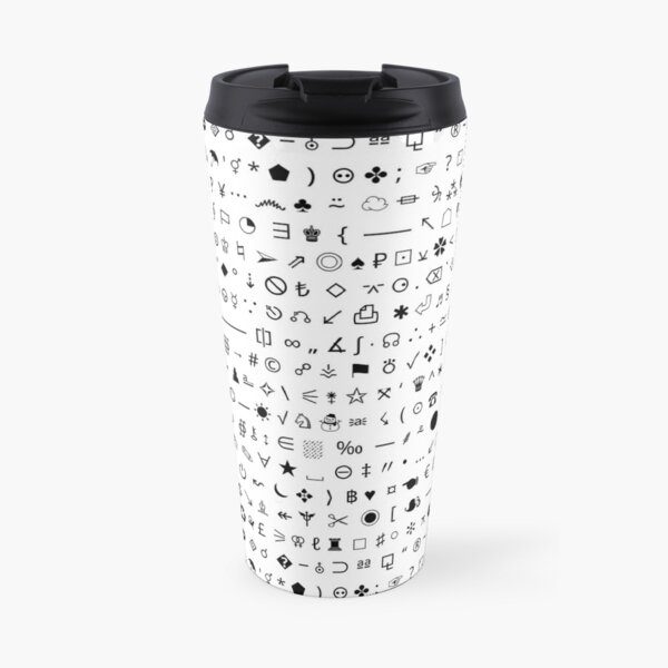 Esoteric symbols range - Unicode special characters - black/white Travel Coffee Mug