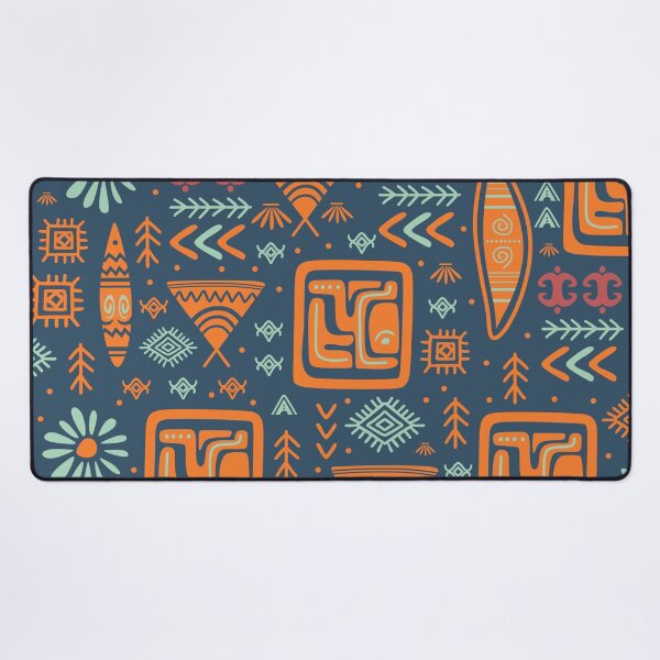 Item preview, Aztec Tribal Pattern Indigo Blue designed and sold by SoccaTamam.