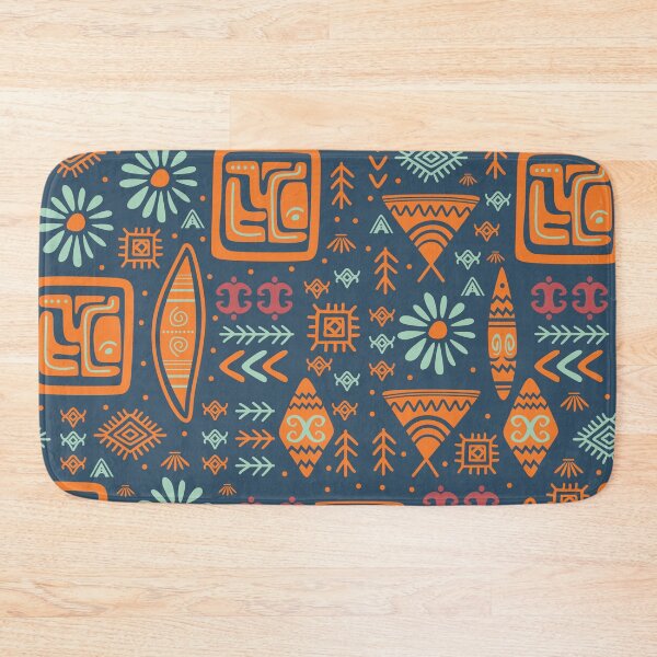 Item preview, Aztec Tribal Pattern Indigo Blue designed and sold by SoccaTamam.