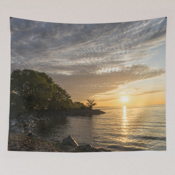 Item preview, Summer Solar Power - Rocky Cove Sunrise on Lake Ontario in Toronto designed and sold by Georgia Mizuleva.