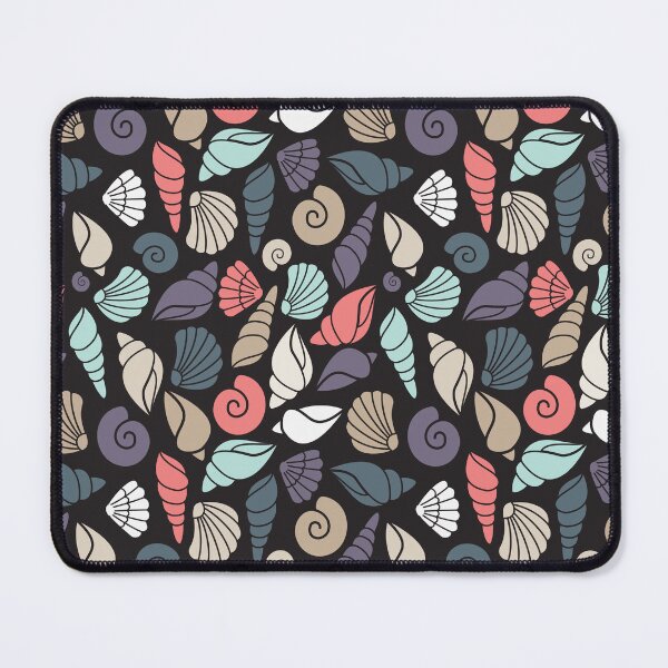 Item preview, Coral pattern and shells dark background designed and sold by izzygorrocha.