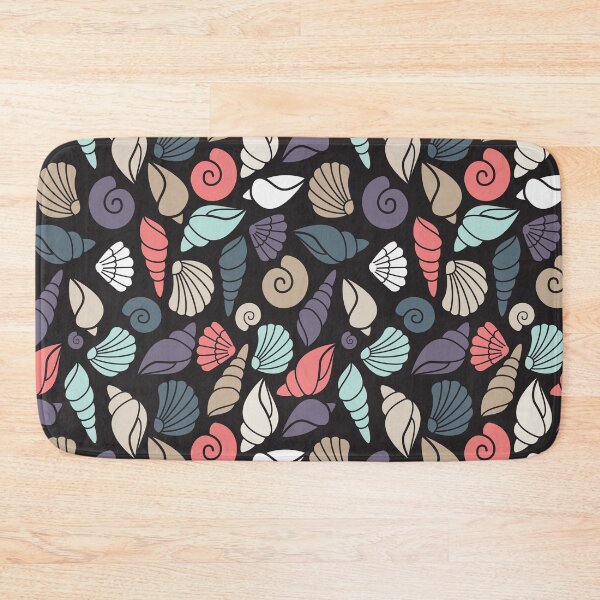 Item preview, Coral pattern and shells dark background designed and sold by izzygorrocha.