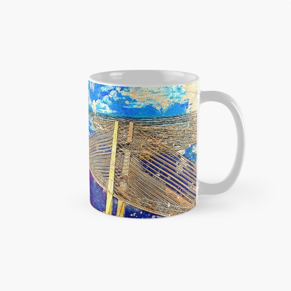 Item preview, Dames Point Bridge, Jacksonville - colored drawing designed and sold by NickoPrints.