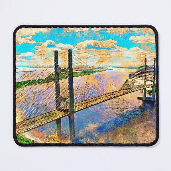 Item preview, Dames Point Bridge, Jacksonville - digital painting with vintage look designed and sold by NickoPrints.