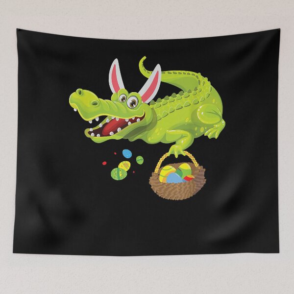 Item preview, Aligator with Bunny Ears & Easter Egg Basket designed and sold by AlexjShubert.