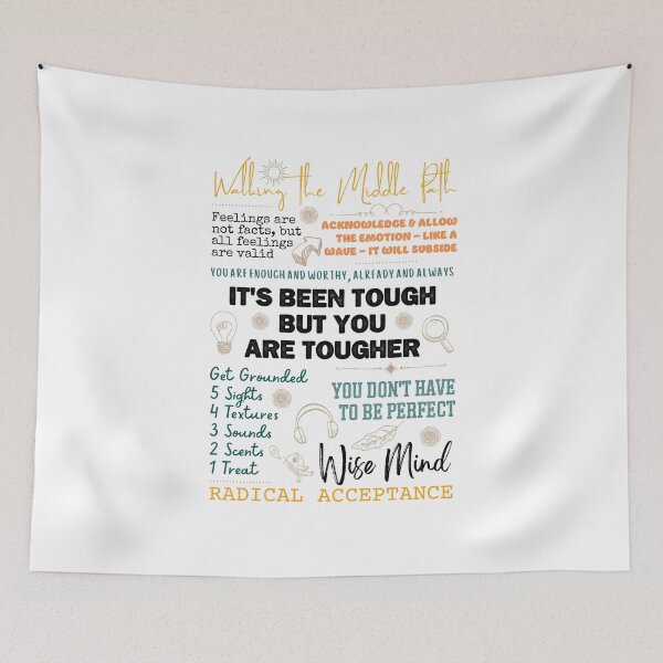 Item preview, It has been tough, but you are tougher. DBT Wise Mind, Radical Acceptance, Grounding. You are worthy and deserving of care designed and sold by Orianah.