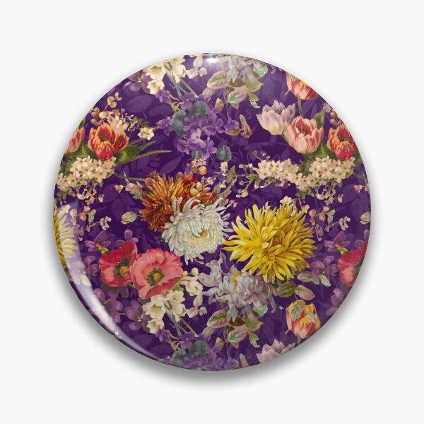 Artikelvorschau, Stilvolles Blumenmuster Paradies, Rosen und Blumen, botanisches Muster, Blumenillustration, Pflanzenmuster, dunkelviolettes Blumenmuster entworfen und verkauft von ZeinabTaha.