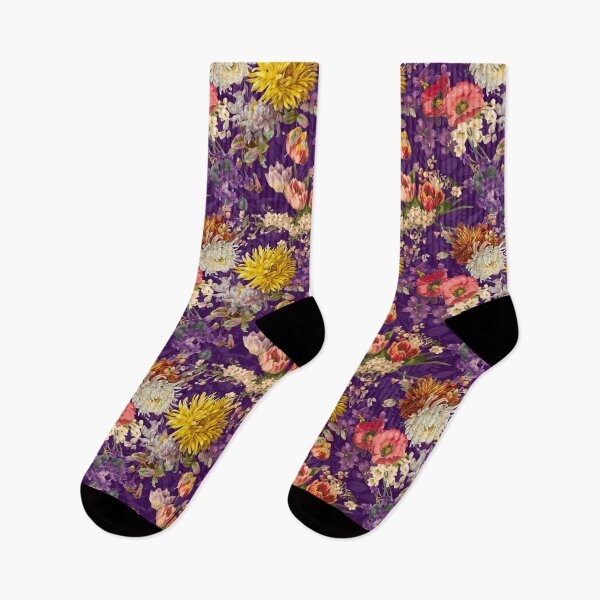 Artikelvorschau, Stilvolles Blumenmuster Paradies, Rosen und Blumen, botanisches Muster, Blumenillustration, Pflanzenmuster, dunkelviolettes Blumenmuster entworfen und verkauft von ZeinabTaha.