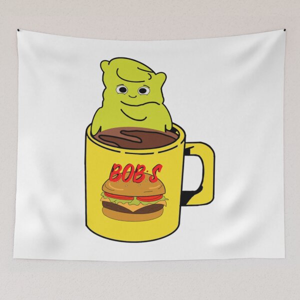 Item preview, Burger Bob’S Coffee With Melted Kuchi Kopi Illustration  designed and sold by ianeDales1896.