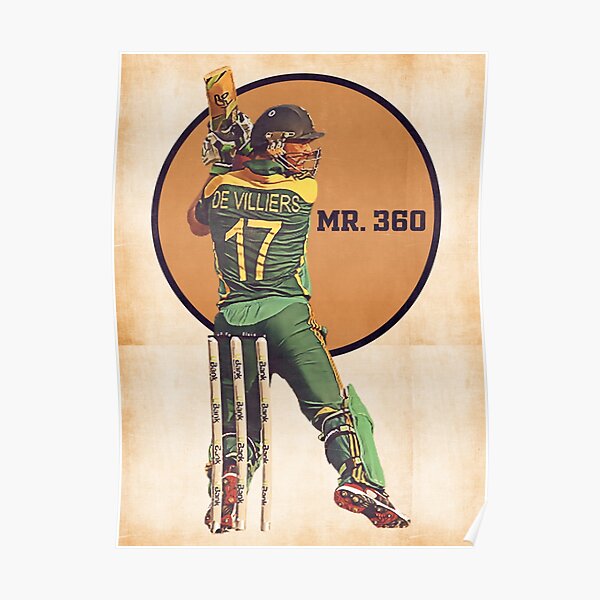 T20 World Cup - AB de Villiers - Vintage Cricket - Batsman - South Africa - T20 2022 Poster