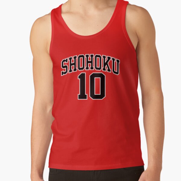 Slam Dunk Shohoku High School No.10 Hanamichi Sakuragi Cosplay Top Vest SD  Basketball Jersey