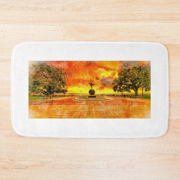 Item preview, Spiritualized Life sculpture in Memorial Park, Jacksonville, at sunset - digital painting designed and sold by NickoPrints.