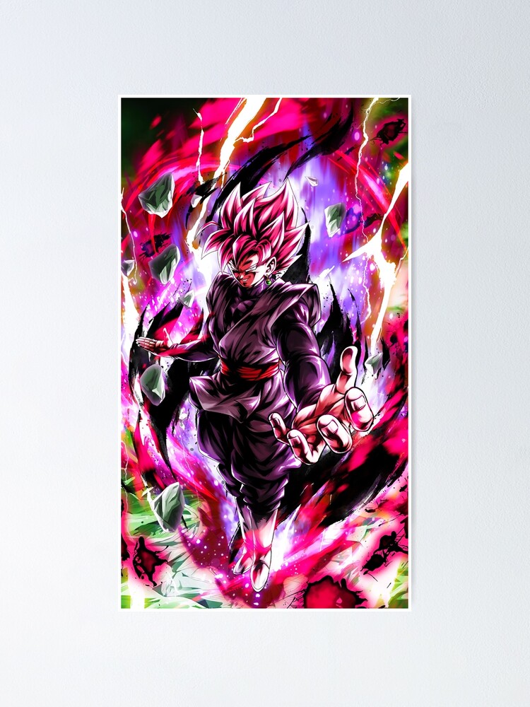 Dragon Ball Super Poster Goku Black SuperSJ Rose 12inx18in Free