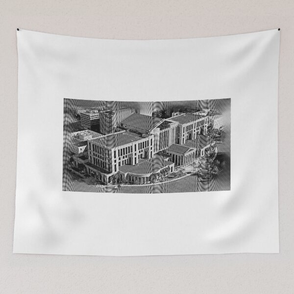 Item preview, Aerial of the Duval County Courthouse in Jacksonville, with an engraving effect designed and sold by NickoPrints.