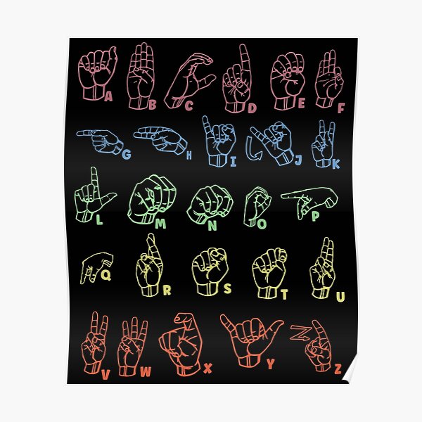 Póster «Be Kind Sign Language Retro vintage, Sign Language Gift