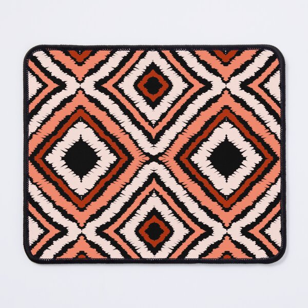 Item preview, Ikat Pattern Black Beige Red and Orange designed and sold by SoccaTamam.