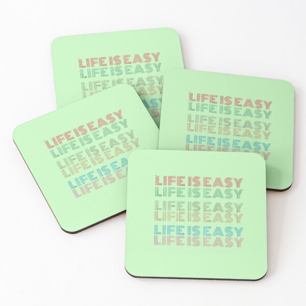 Item preview, Life Is Easy Pastel Repeated Text designed and sold by DeeCeeFashion.