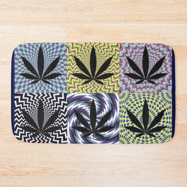 Item preview, Pot Leaf Pop Art with Retro Colorful Psychedelic Spirals with Black Pot Leaf designed and sold by YomeHayin.