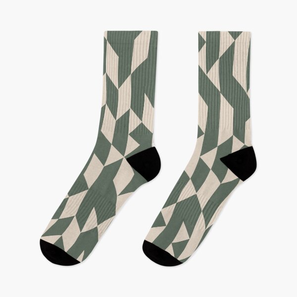 Item preview, Abstract Geometric Pattern Dark Sage Green Aesthetics and Ivory designed and sold by meggydesigns.
