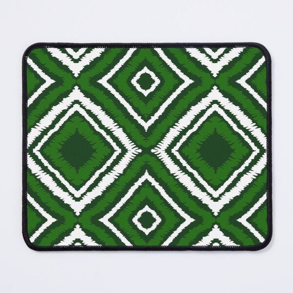 Item preview, Ikat Pattern in Green Tones and White Color designed and sold by SoccaTamam.