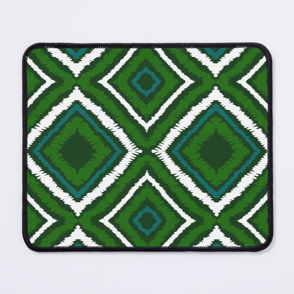 Item preview, Ikat Pattern in Green Tones,Indigo Green and White Color designed and sold by SoccaTamam.