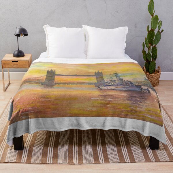 Item preview, Tower Bridge  and boat on River Thames at dusk- London, England.  designed and sold by rfoxphoto.