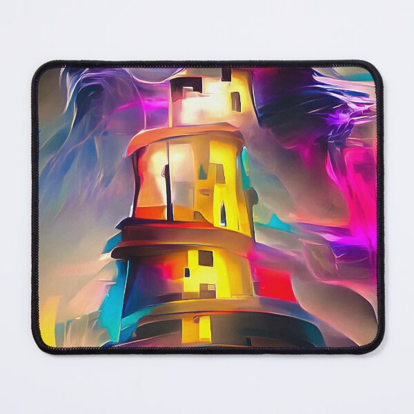 Item preview, Lighthouse 01 Colorful Trippy Waves designed and sold by mhfoto.