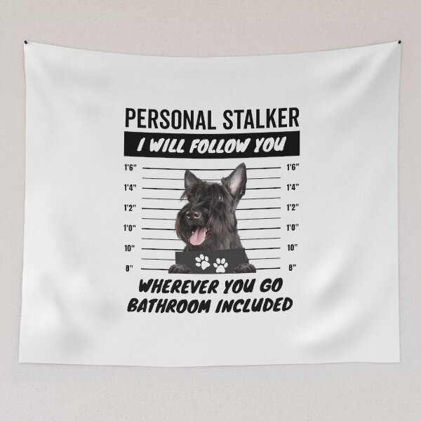 Item preview, Personal Stalker Dog – Black Scottish Terrier designed and sold by More Cute Dogs.