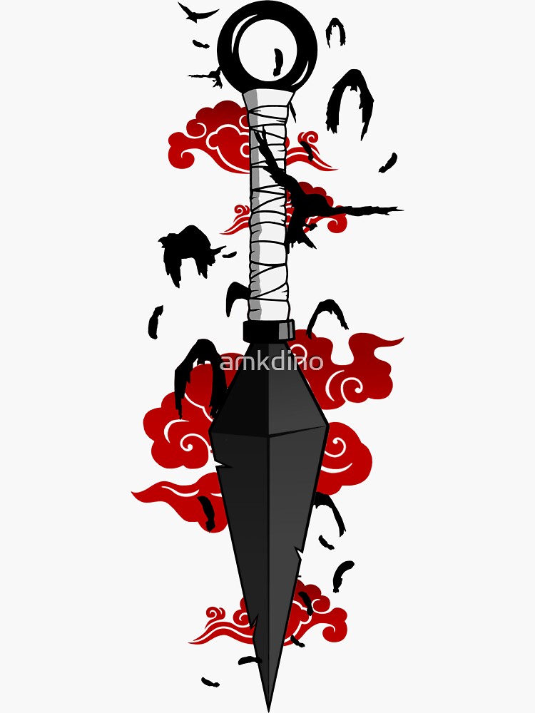 "Kunai with red clouds" Sticker for Sale by amkdino Redbubble