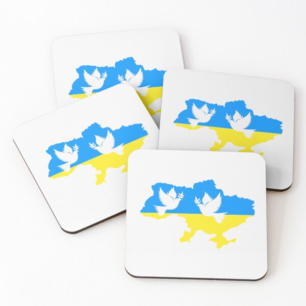 Item preview, yellow-blue map of ukraine and doves of peace. stop war in ukraine designed and sold by Sunshine2504.