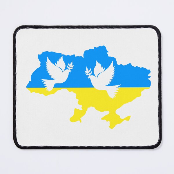 Item preview, yellow-blue map of ukraine and doves of peace. stop war in ukraine designed and sold by Sunshine2504.