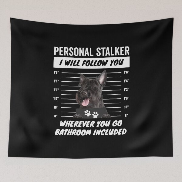 Item preview, Personal Stalker Dog – Black Scottish Terrier designed and sold by More Cute Dogs.
