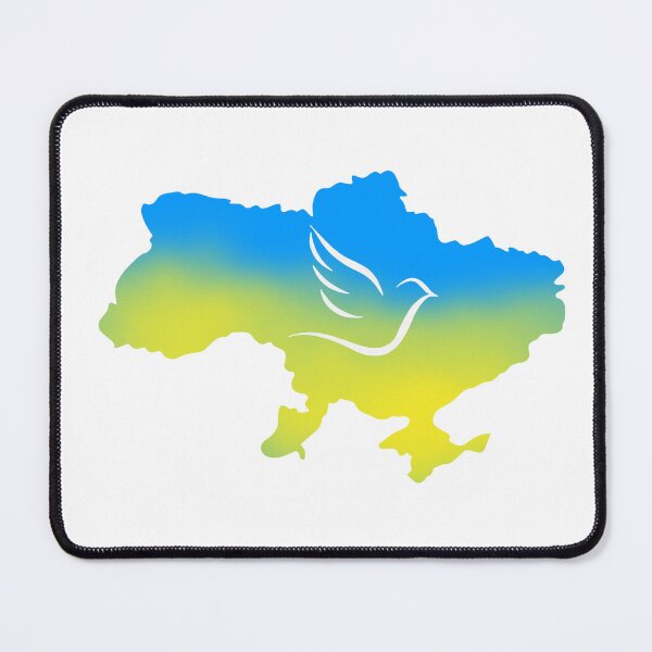 Item preview, yellow-blue map of ukraine and doves of peace. stop war in ukraine designed and sold by Sunshine2504.