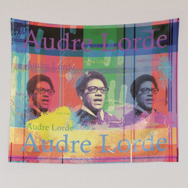 Item preview, colorful Audre Lorde portrait, well-known feminist designed and sold by Mauswohn.