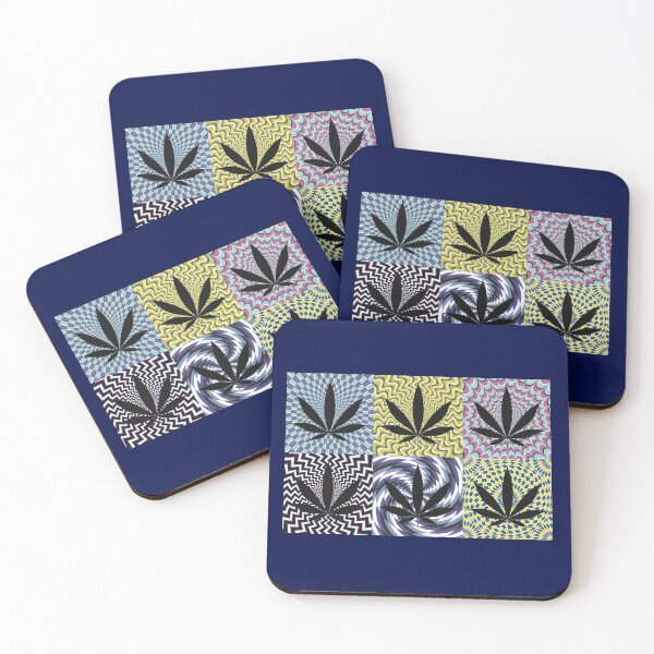 Item preview, Pot Leaf Pop Art with Retro Colorful Psychedelic Spirals with Black Pot Leaf designed and sold by YomeHayin.