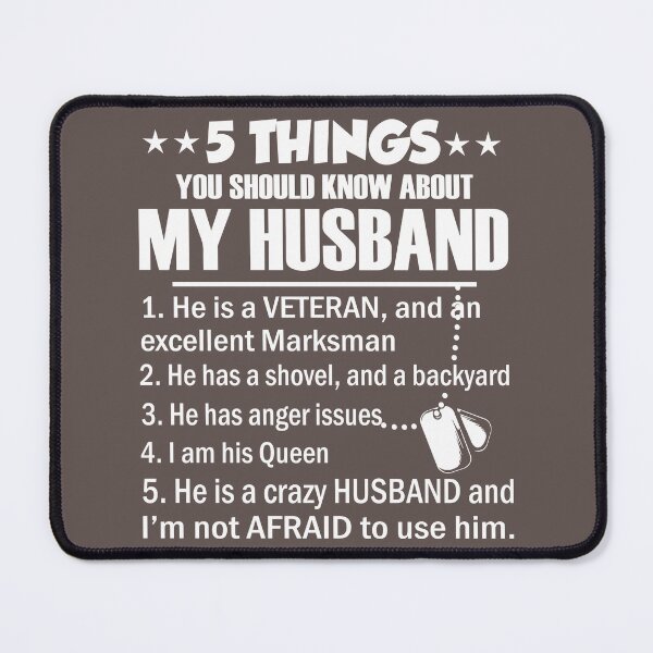 Item preview, 5 Things You Should Know About My Husband Ndash Veteran Husband, For Allfull Size Black, Amazing designed and sold by LorraineStore2.