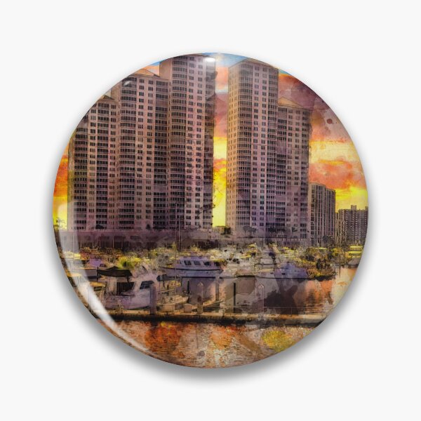 Item preview, High Point Place, Fort Myers, at sunset - digital painting designed and sold by NickoPrints.