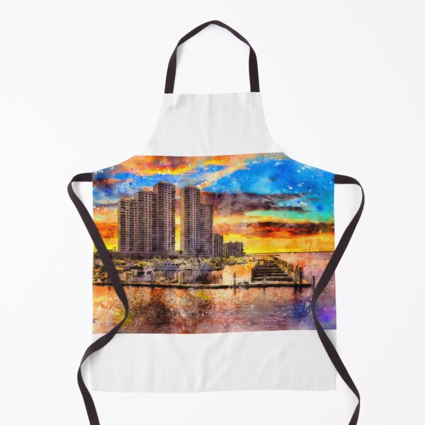 Item preview, High Point Place, Fort Myers, at sunset - digital painting designed and sold by NickoPrints.