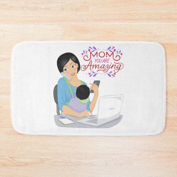 Item preview, Mom You Are Amazing – First Time Busy Working Mom with Baby on Lap designed and sold by The-Muse.