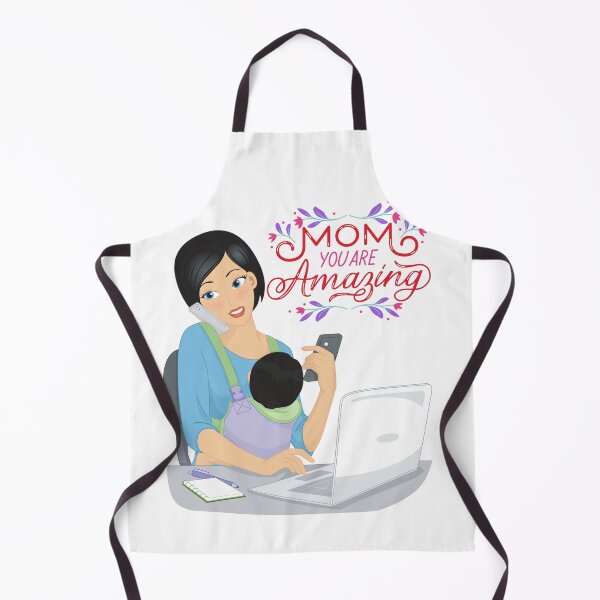 Item preview, Mom You Are Amazing – First Time Busy Working Mom with Baby on Lap designed and sold by The-Muse.