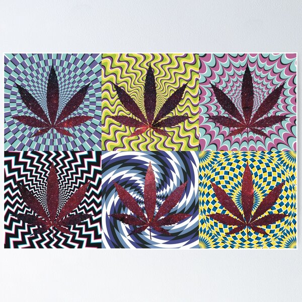 Item preview, Pot Leaf Pop Art with Retro Colorful Psychedelic Spirals with Space Pot Leaf designed and sold by YomeHayin.