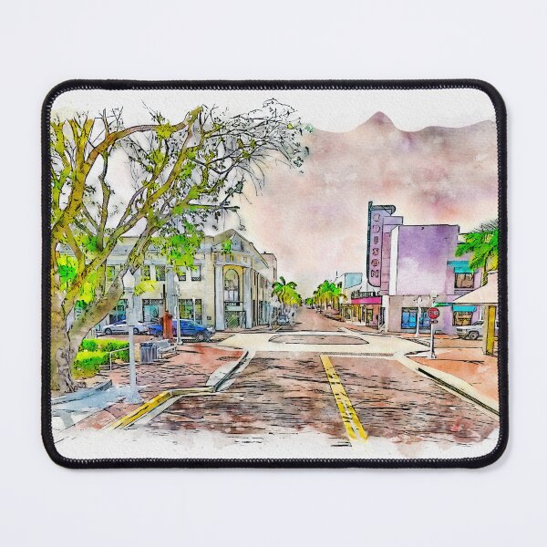 Item preview, Downtown Fort Myers, Florida, near the Edison Theatre - pen sketch and watercolor designed and sold by NickoPrints.