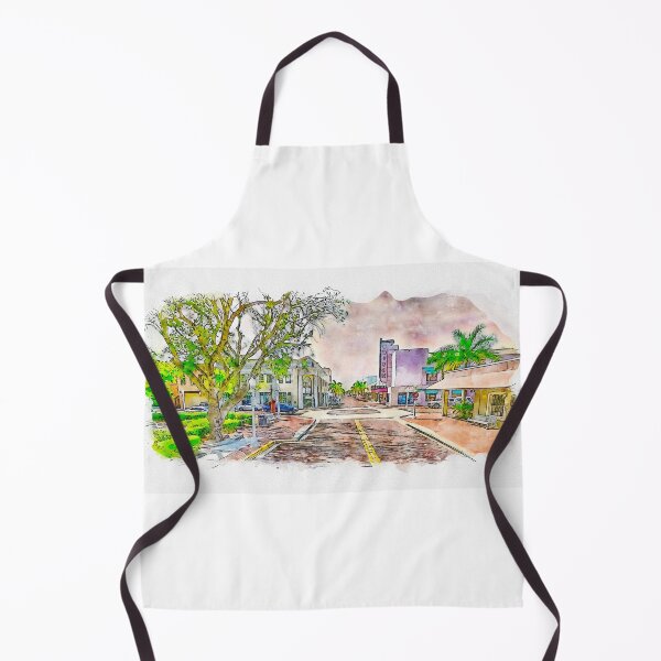 Item preview, Downtown Fort Myers, Florida, near the Edison Theatre - pen sketch and watercolor designed and sold by NickoPrints.