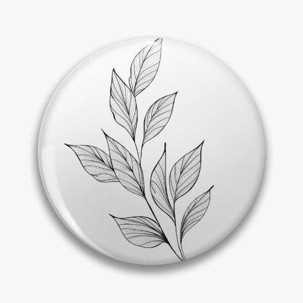 Item preview, beautiful detailed sketch of plant. The idea of ​​a twig tattoo with leaves. detailed sketch of a twig with leaves designed and sold by Sunshine2504.