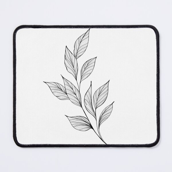 Item preview, beautiful detailed sketch of plant. The idea of ​​a twig tattoo with leaves. detailed sketch of a twig with leaves designed and sold by Sunshine2504.
