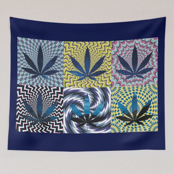 Item preview, Pot Leaf Pop Art with Retro Colorful Psychedelic Spirals with Space Pot Leaf designed and sold by YomeHayin.