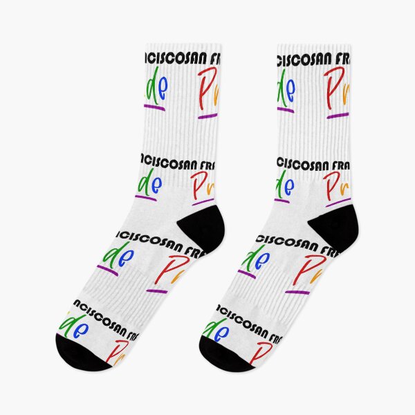 Item preview, San Francisco Pride in pride colors and black font designed and sold by NerdnGeekshop.