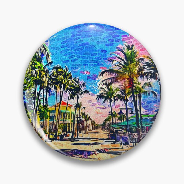 Item preview, Times Square, Fort Myers, at sunrise - impressionist painting designed and sold by NickoPrints.