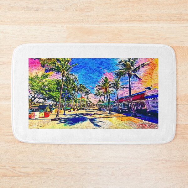 Item preview, Times Square, Fort Myers, at sunrise - impressionist painting designed and sold by NickoPrints.